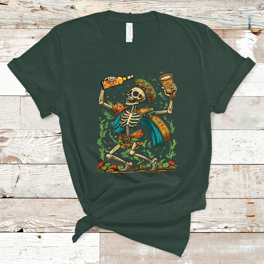 mexican-skull-t-shirt-mexican-skull-sugar-skull-drinking-lets-fiesta-women-men