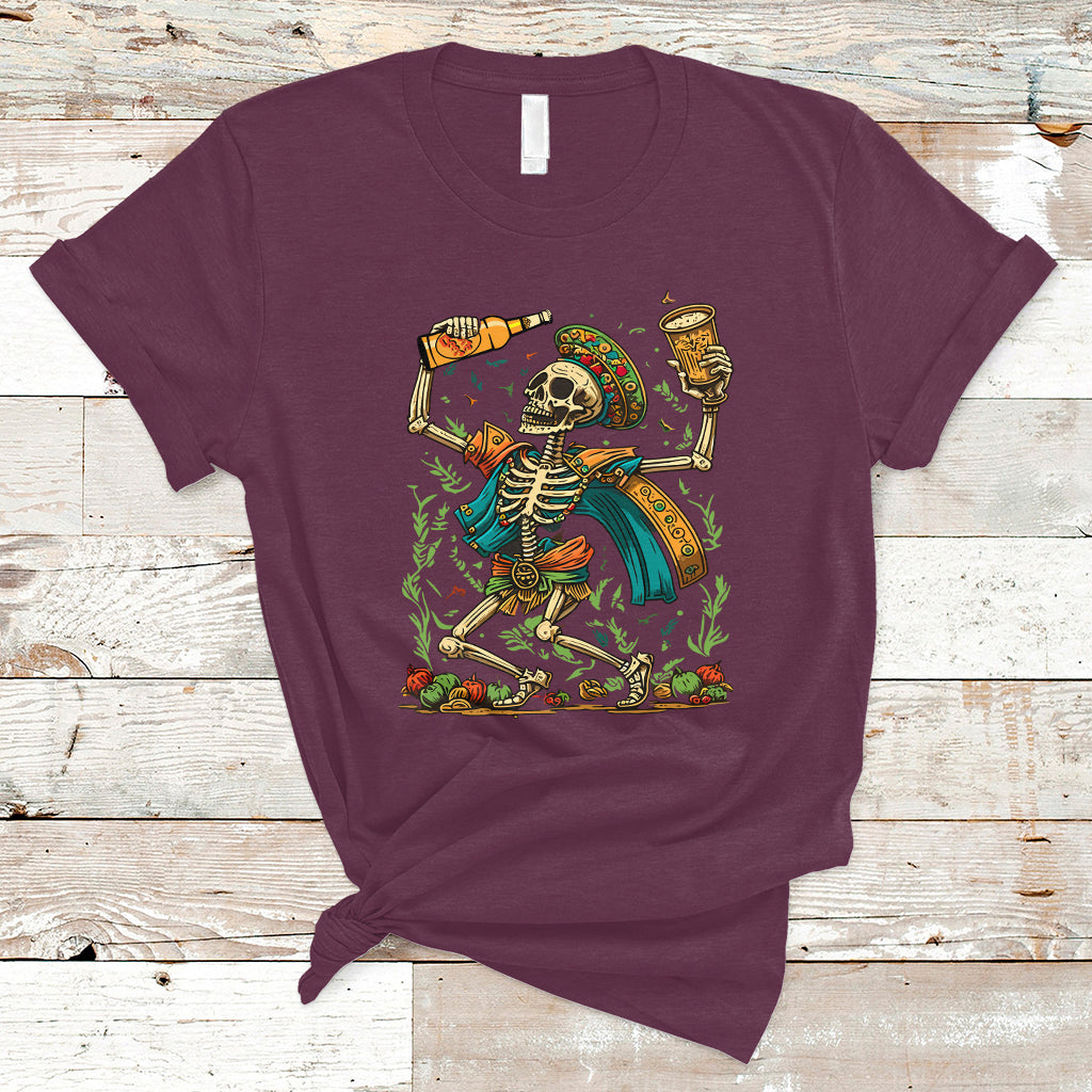 mexican-skull-t-shirt-mexican-skull-sugar-skull-drinking-lets-fiesta-women-men
