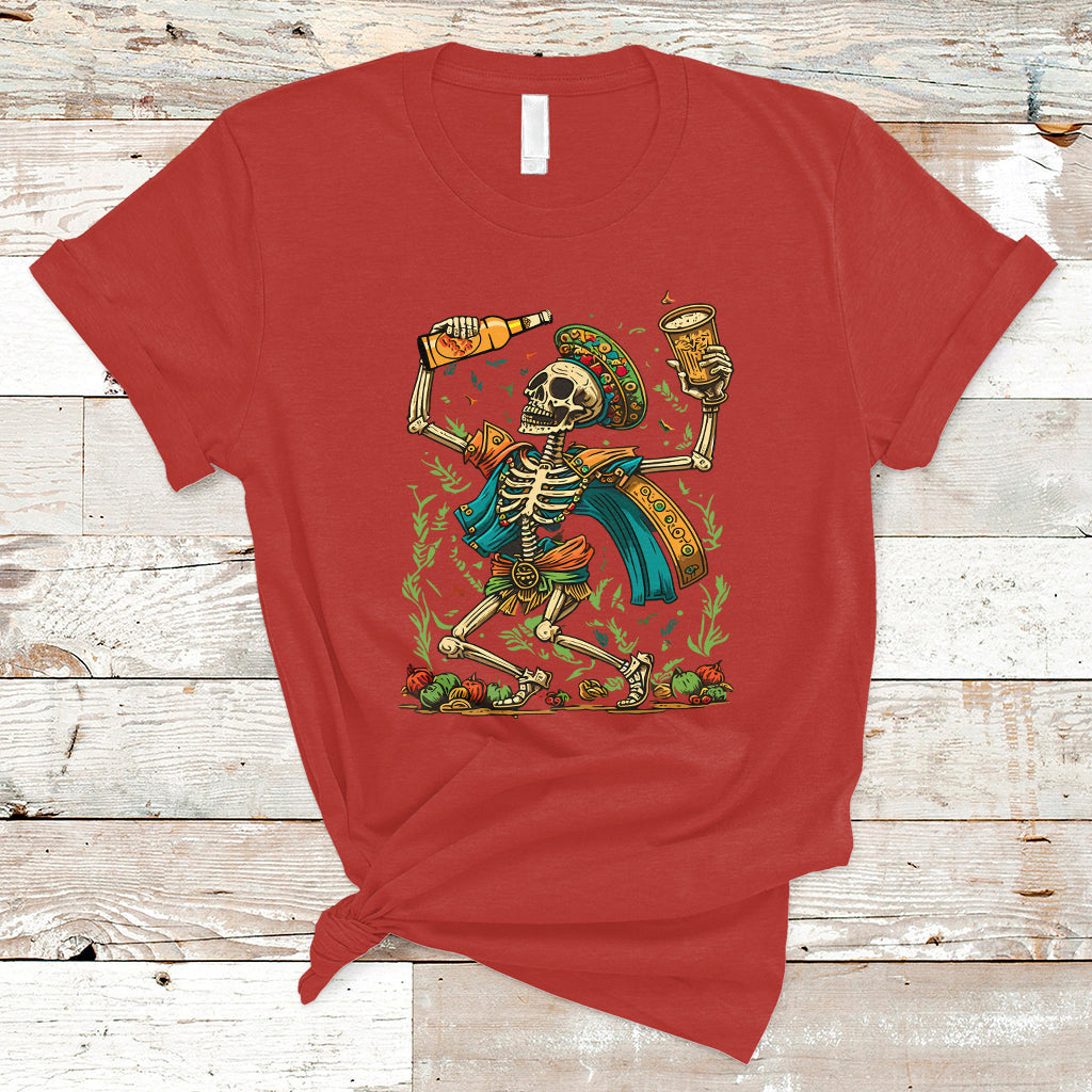 mexican-skull-t-shirt-mexican-skull-sugar-skull-drinking-lets-fiesta-women-men