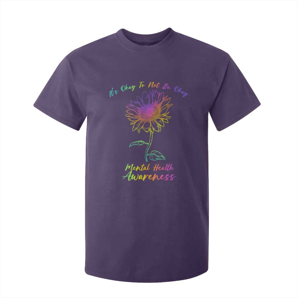 Mental Health Matters T Shirt For Kid It's Okay To Not Be Okay Sunflower