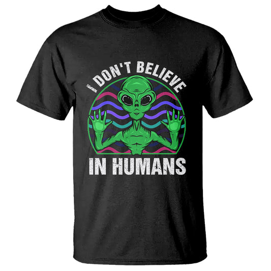 green-turquoise-alien-face-t-shirt-funny-i-dont-believe-in-human