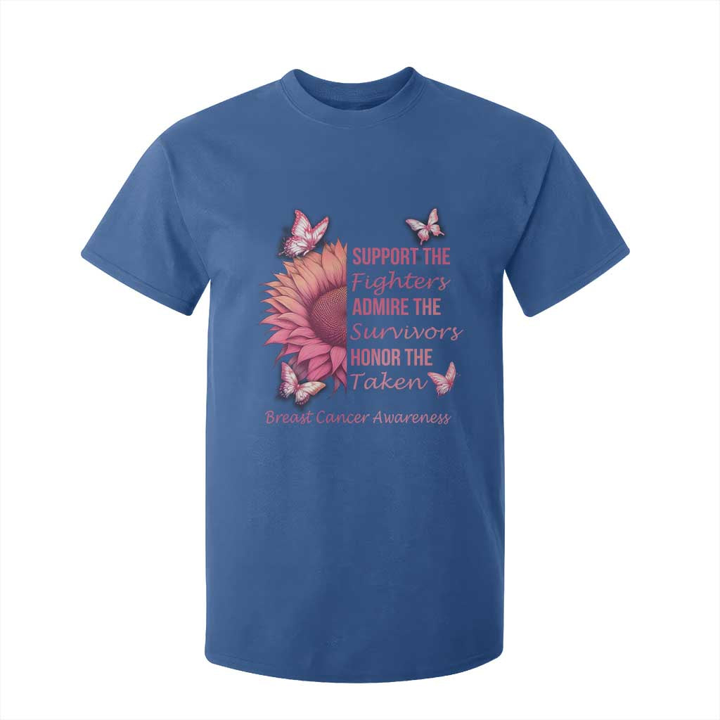 Breast Cancer Warrior Support Squad T Shirt For Kid Support Admire Honor Survivor Pink Sunflower