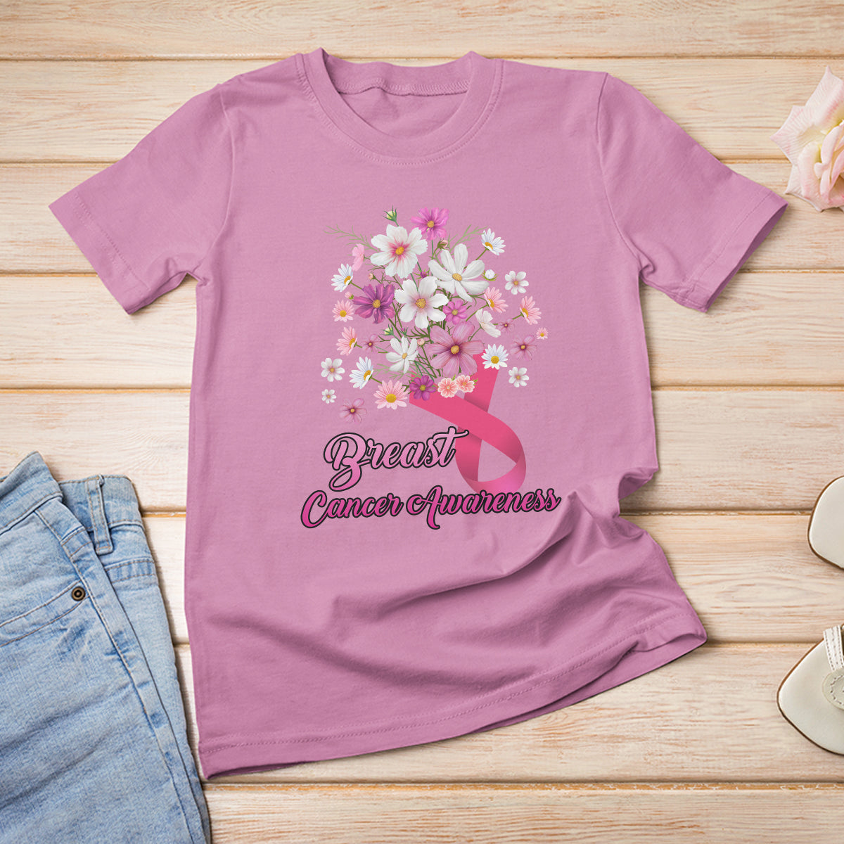 breast-cancer-awareness-t-shirt-pink-ribbon-flower-bouquet-supoprt-women-breast-cancer-warrior