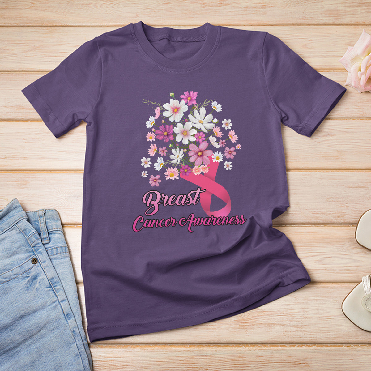 breast-cancer-awareness-t-shirt-pink-ribbon-flower-bouquet-supoprt-women-breast-cancer-warrior