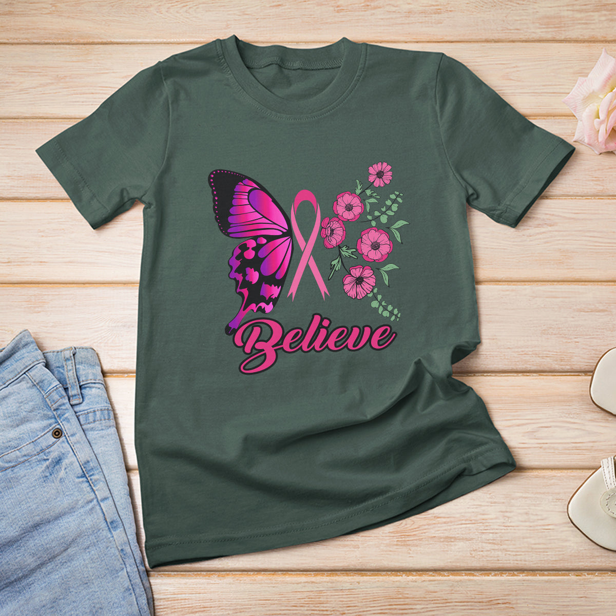 breast-cancer-awareness-t-shirt-believe-butterfly-flower-pink-ribbon-support-squad