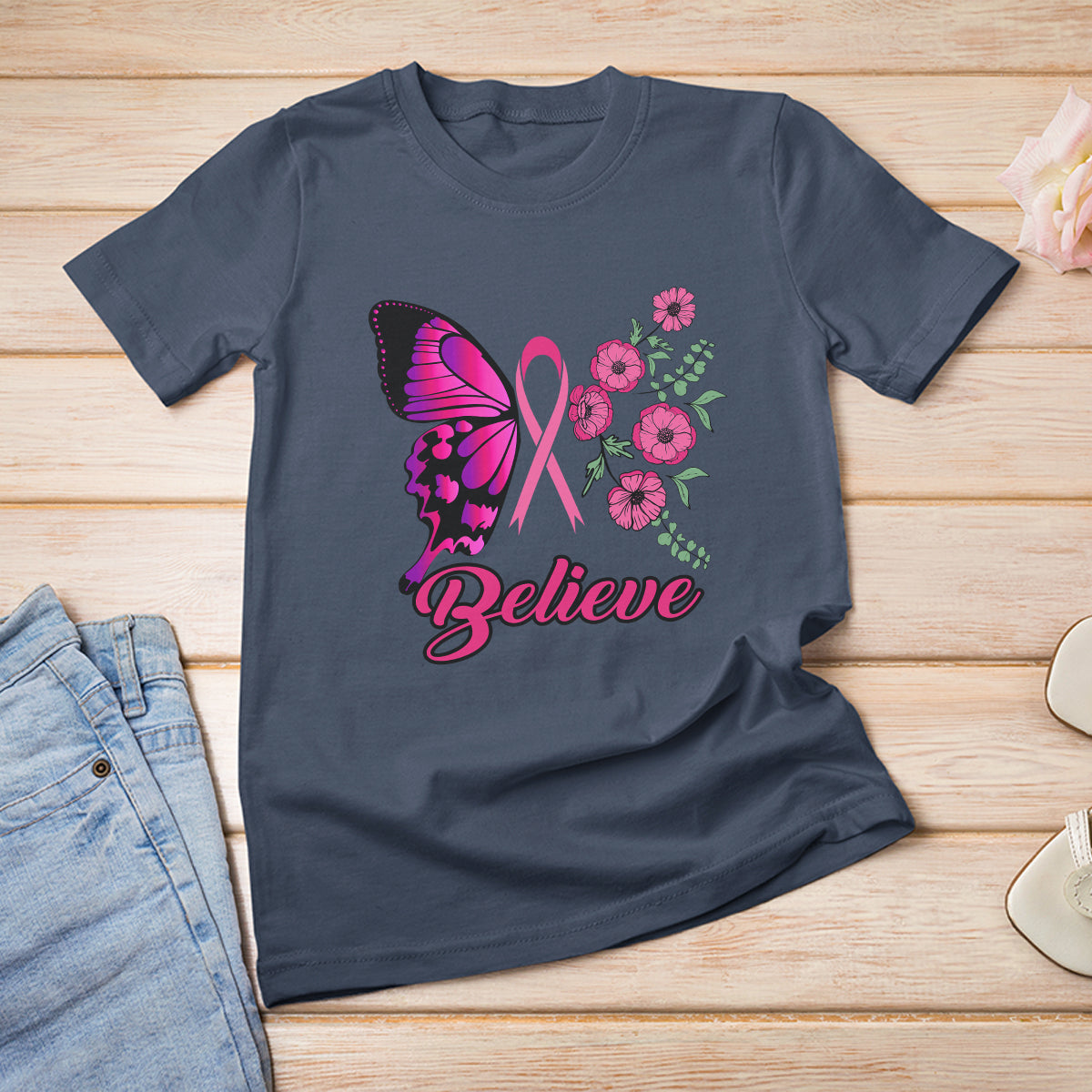 breast-cancer-awareness-t-shirt-believe-butterfly-flower-pink-ribbon-support-squad