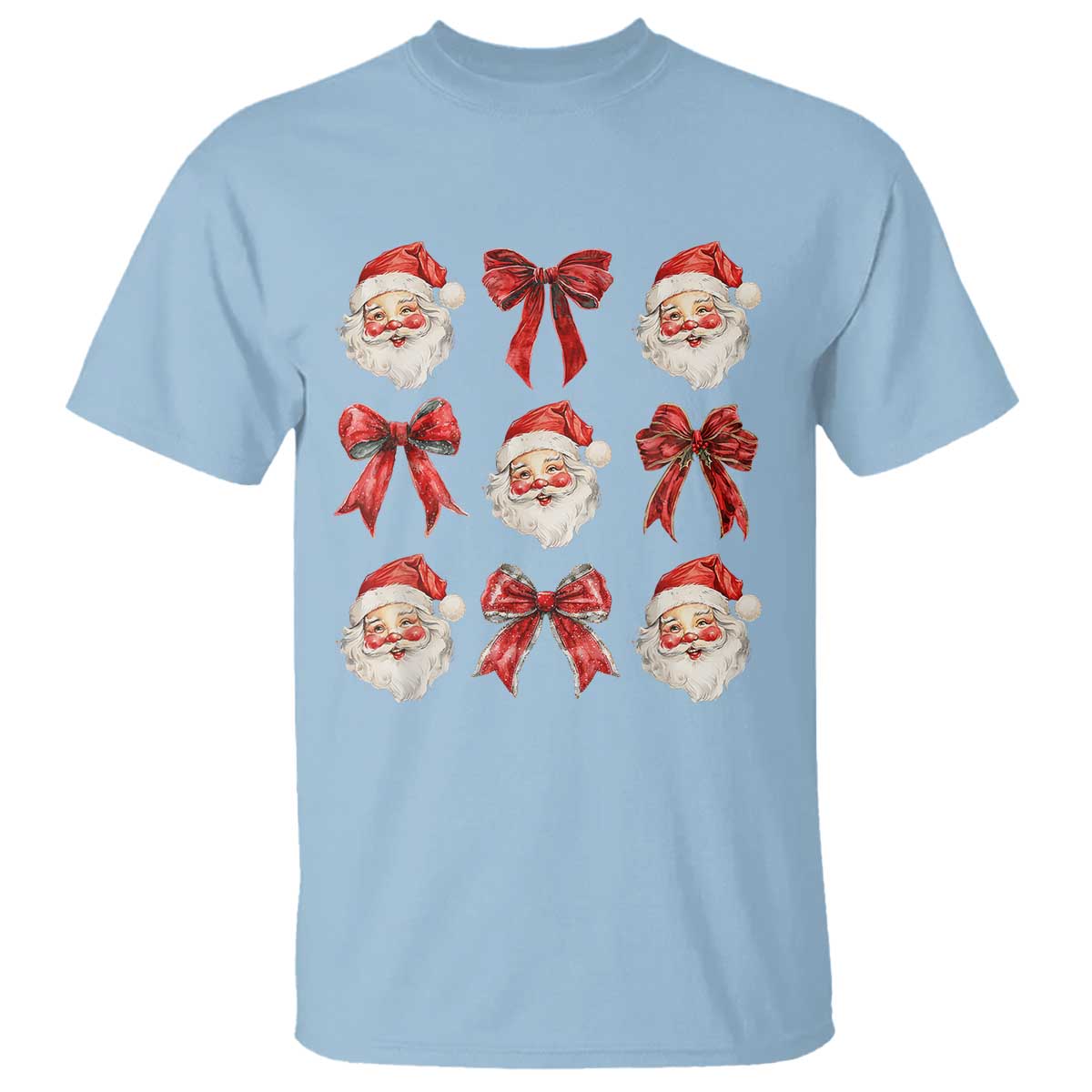 plaid-coquette-bow-santa-claus-t-shirt-merry-xmas-festive