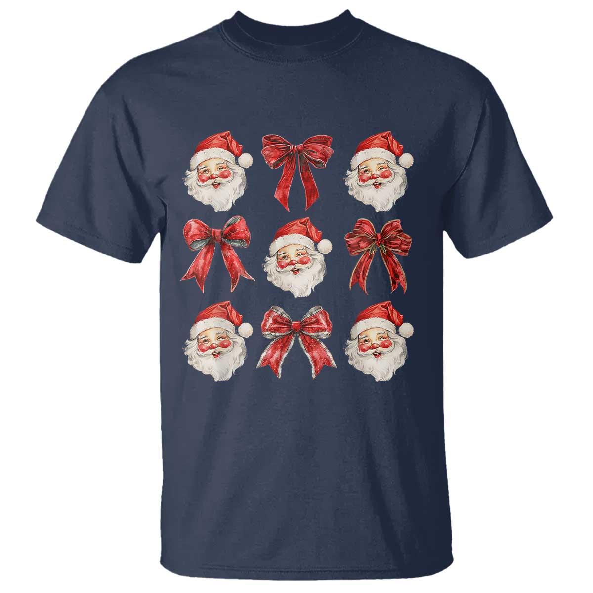 plaid-coquette-bow-santa-claus-t-shirt-merry-xmas-festive