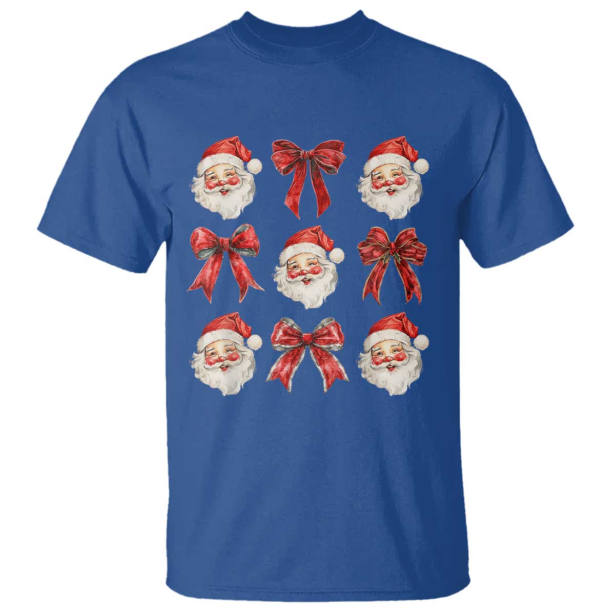 plaid-coquette-bow-santa-claus-t-shirt-merry-xmas-festive