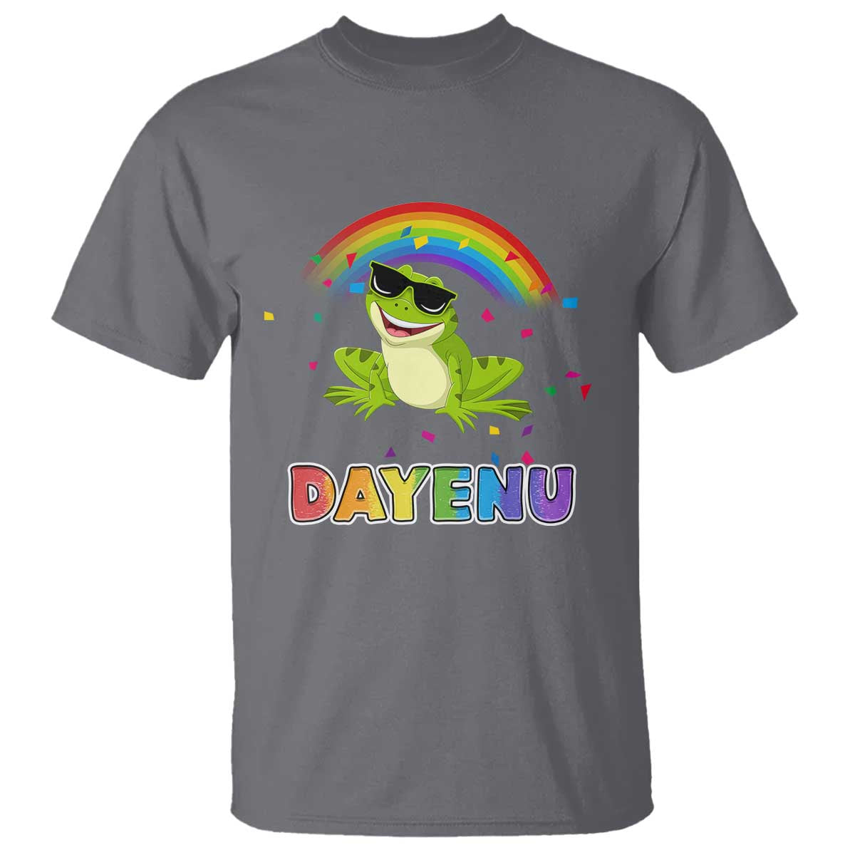 funny-dayenu-frog-rainbow-t-shirt-passover-celebration-with-pride-vibes