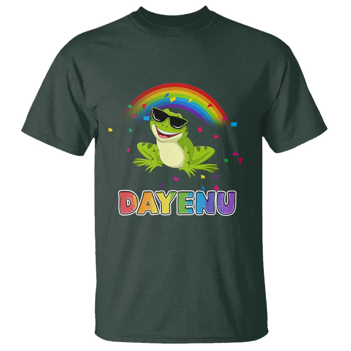 funny-dayenu-frog-rainbow-t-shirt-passover-celebration-with-pride-vibes