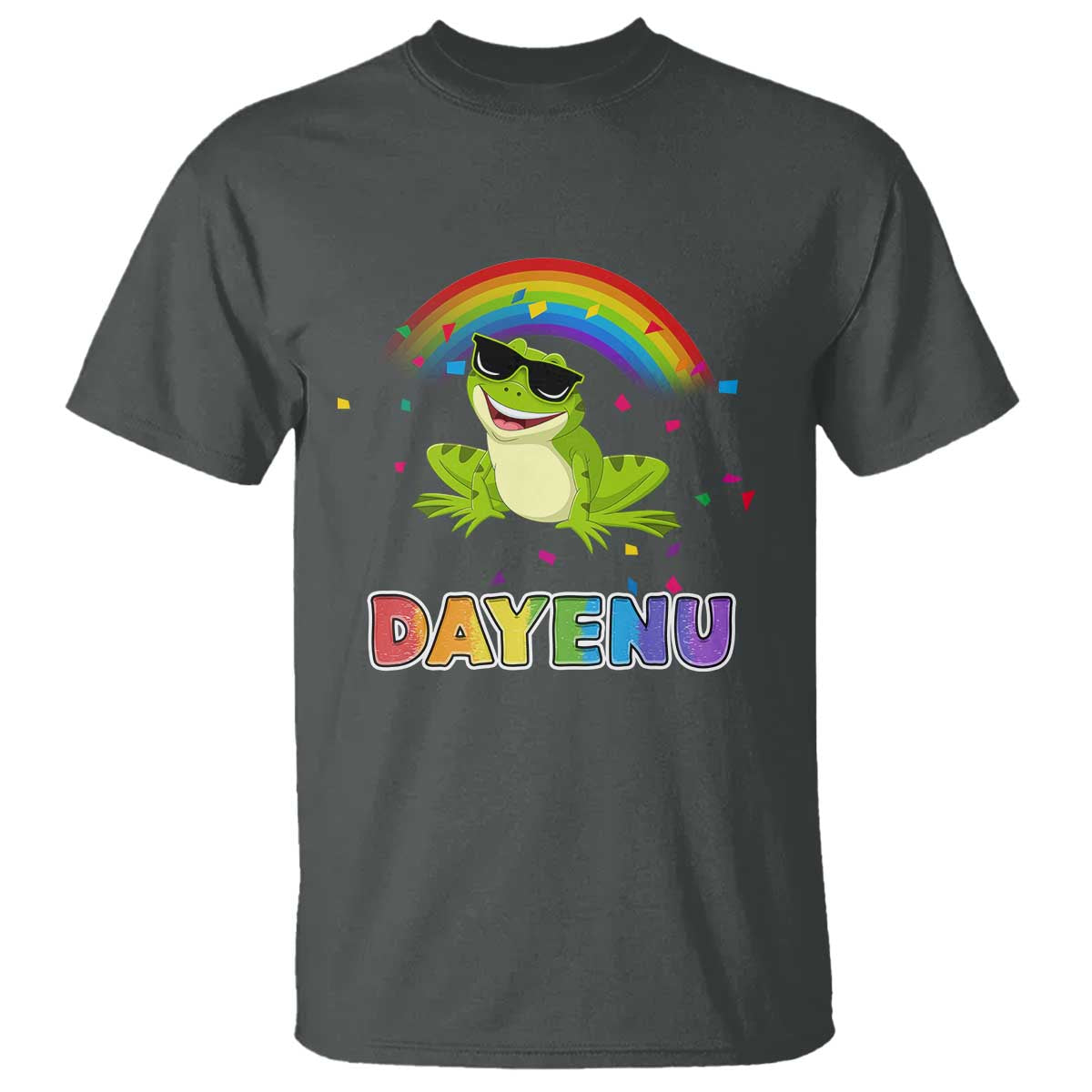 funny-dayenu-frog-rainbow-t-shirt-passover-celebration-with-pride-vibes
