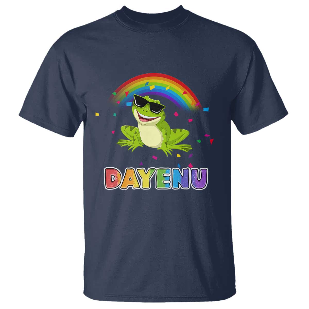 funny-dayenu-frog-rainbow-t-shirt-passover-celebration-with-pride-vibes
