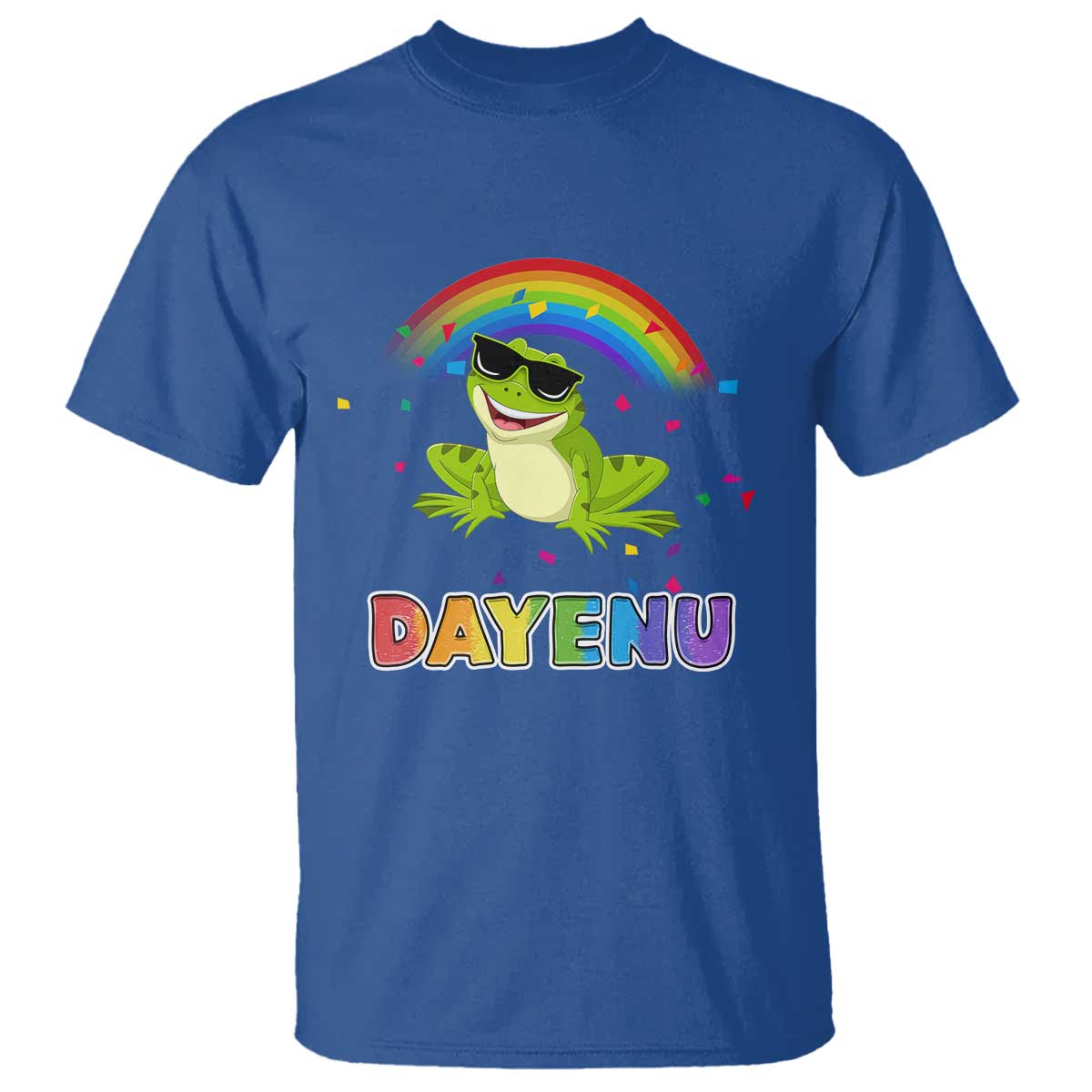 funny-dayenu-frog-rainbow-t-shirt-passover-celebration-with-pride-vibes