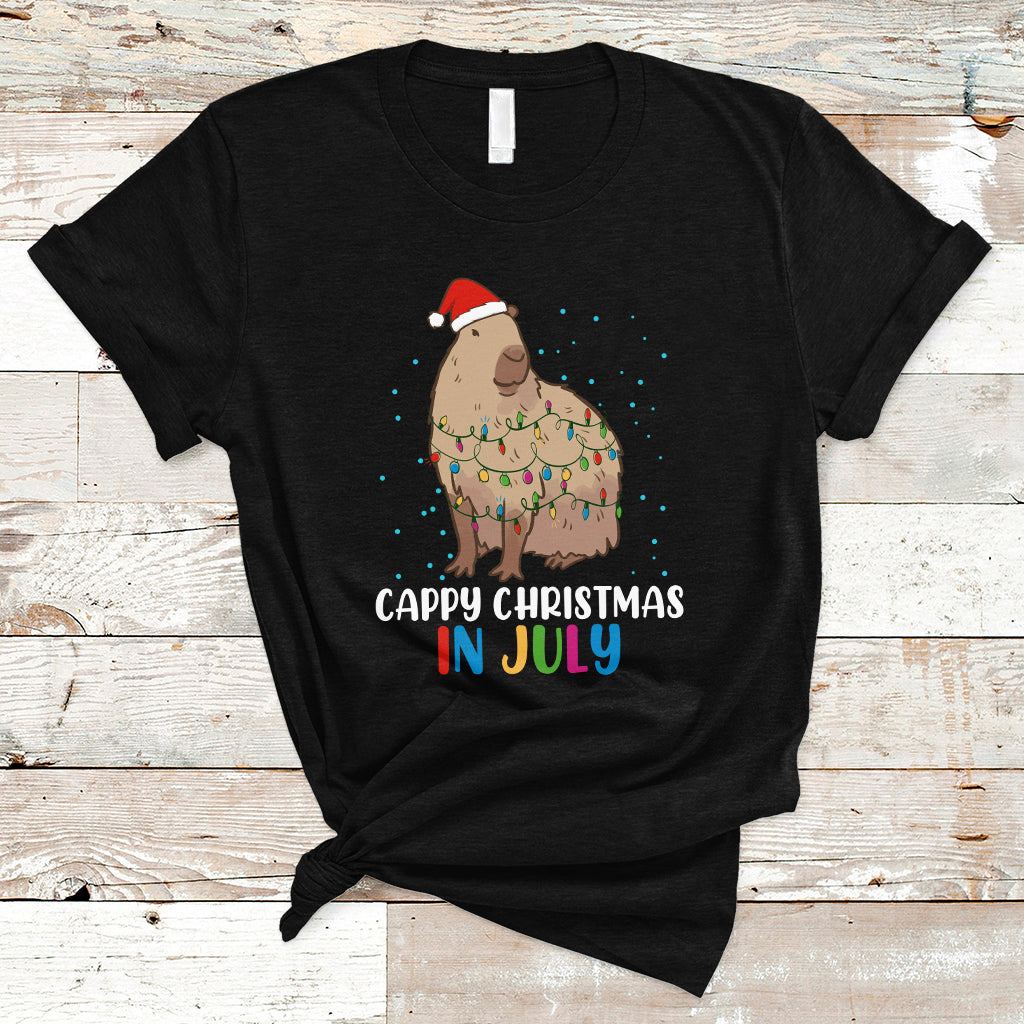 christmas-in-july-t-shirt-christmas-in-july-cute-capybara-cappy-christmas-xmas-lights