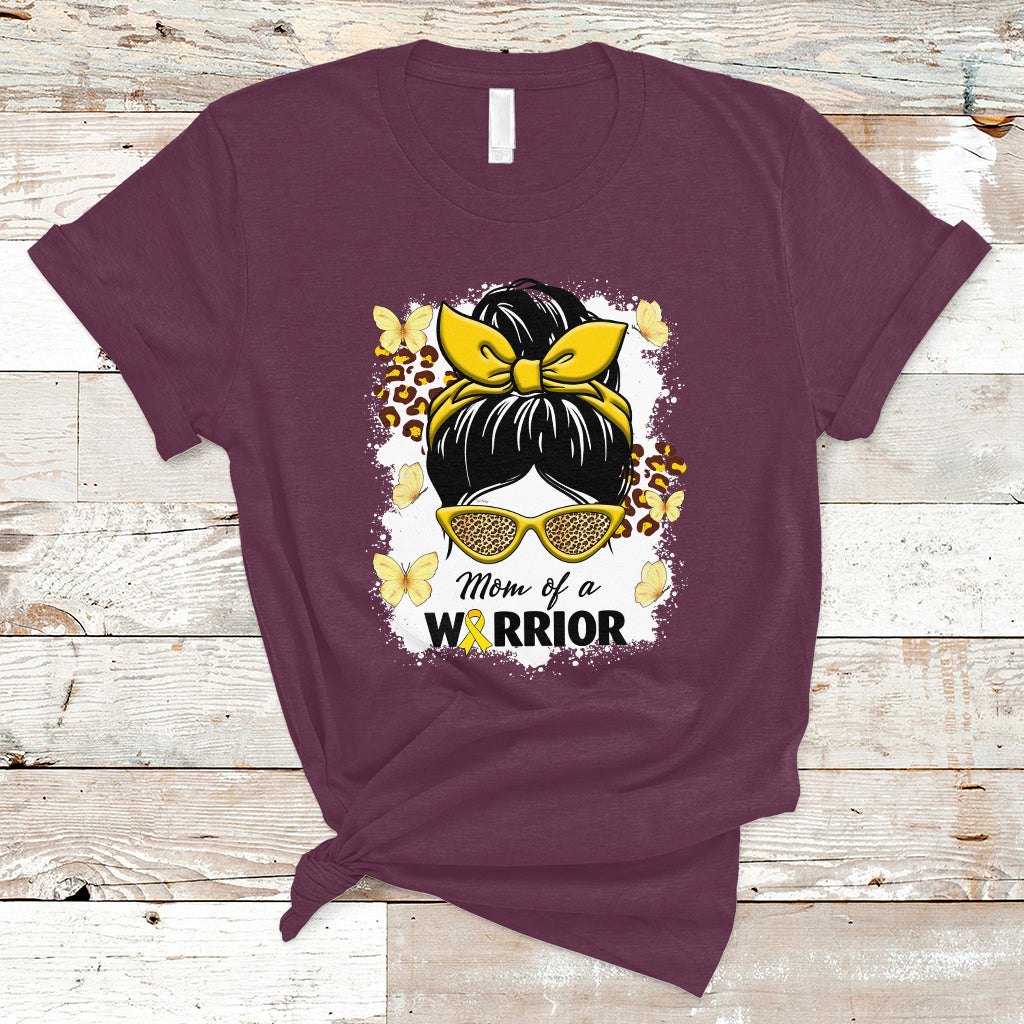 chilhood-cancer-awareness-t-shirt-mom-of-a-warrior-messy-bun-gold-ribbon-support-squad