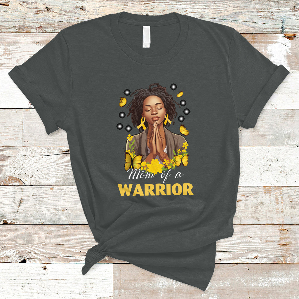chilhood-cancer-awareness-t-shirt-mom-of-a-warrior-messy-bun-melanin-gold-ribbon-support-squad