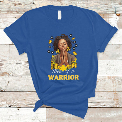 chilhood-cancer-awareness-t-shirt-mom-of-a-warrior-messy-bun-melanin-gold-ribbon-support-squad