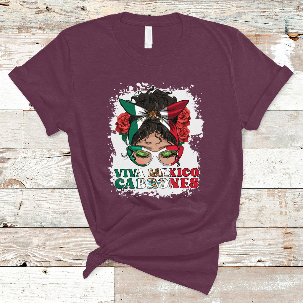 mexican-independence-day-t-shirt-viva-mexico-cabrone-messy-bun-latina-mexican-flag