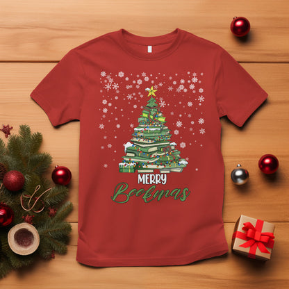 reading-christmas-t-shirt-merry-bookmas-books-pine-xmas-tree-funny