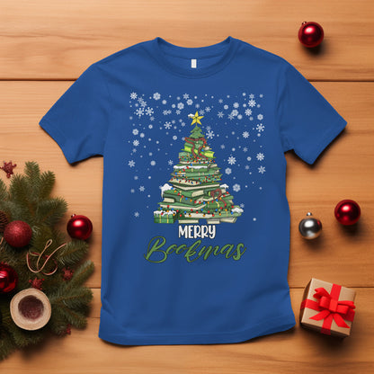 reading-christmas-t-shirt-merry-bookmas-books-pine-xmas-tree-funny