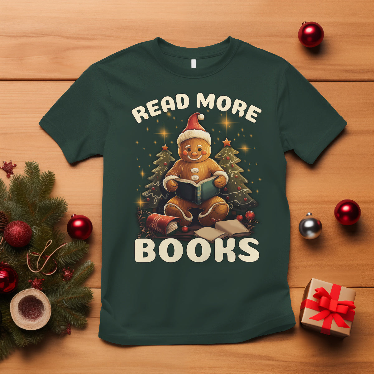reading-gingerbread-t-shirt-read-more-books-funny-christmas-teacher-student-book-lovers