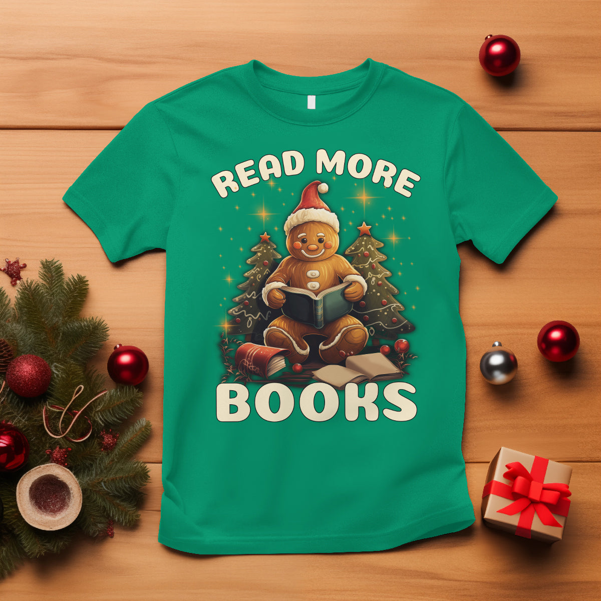 reading-gingerbread-t-shirt-read-more-books-funny-christmas-teacher-student-book-lovers