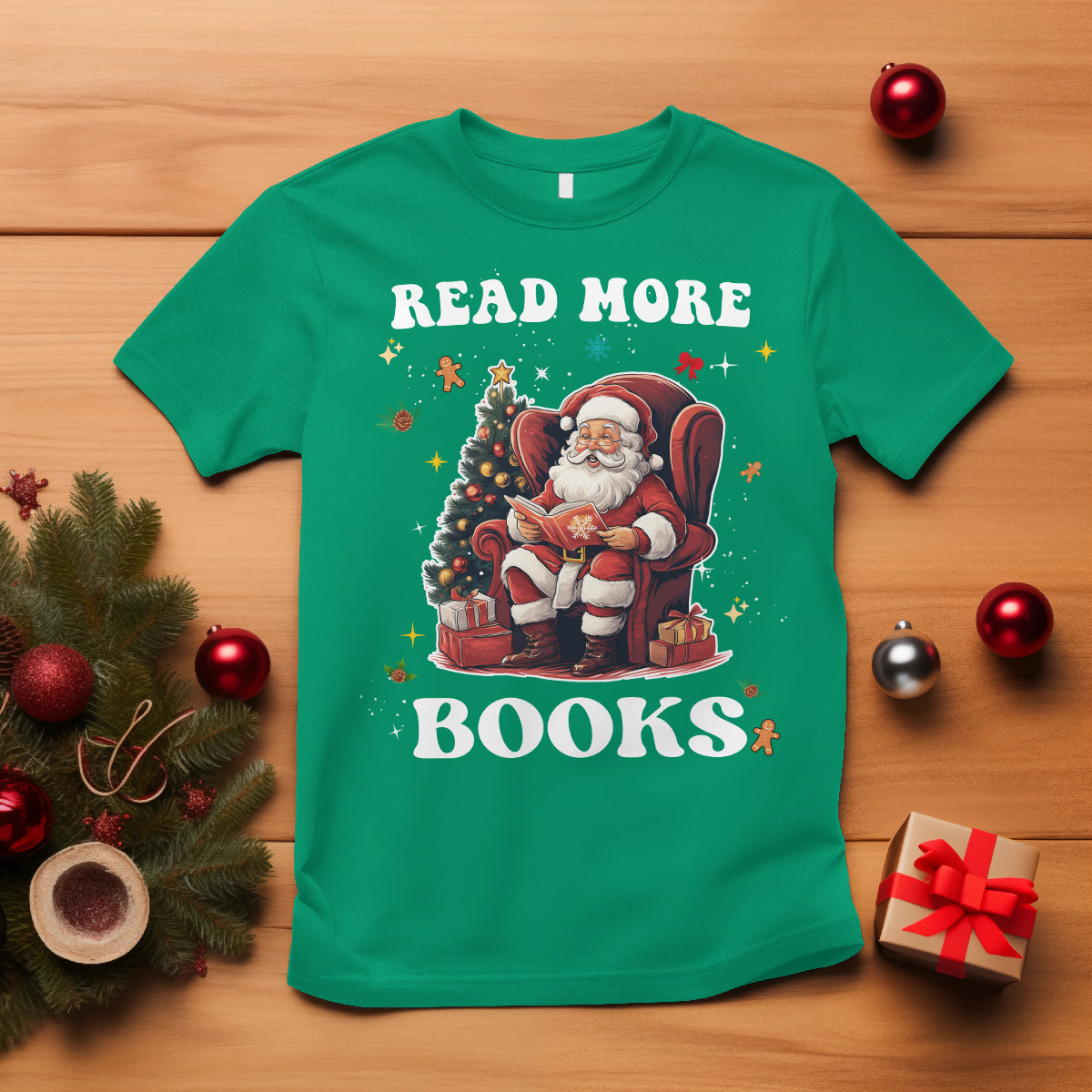 reading-santa-t-shirt-read-more-books-funny-christmas-teacher-student-book-lovers