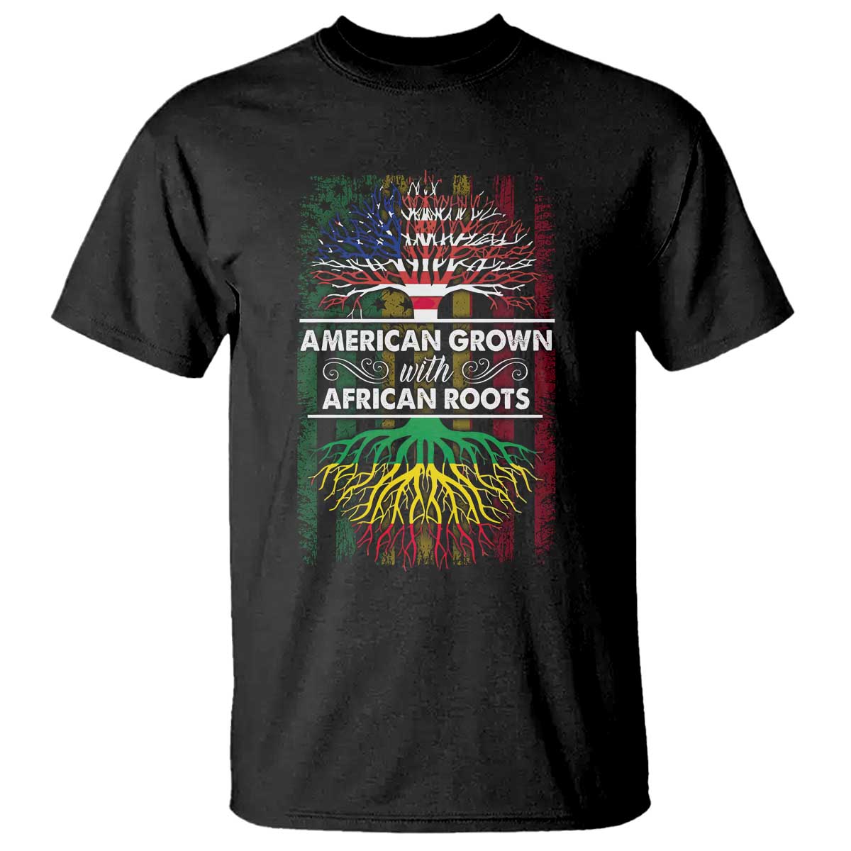 african-american-pride-t-shirt-american-grown-with-african-roots-african-american-flag-tree