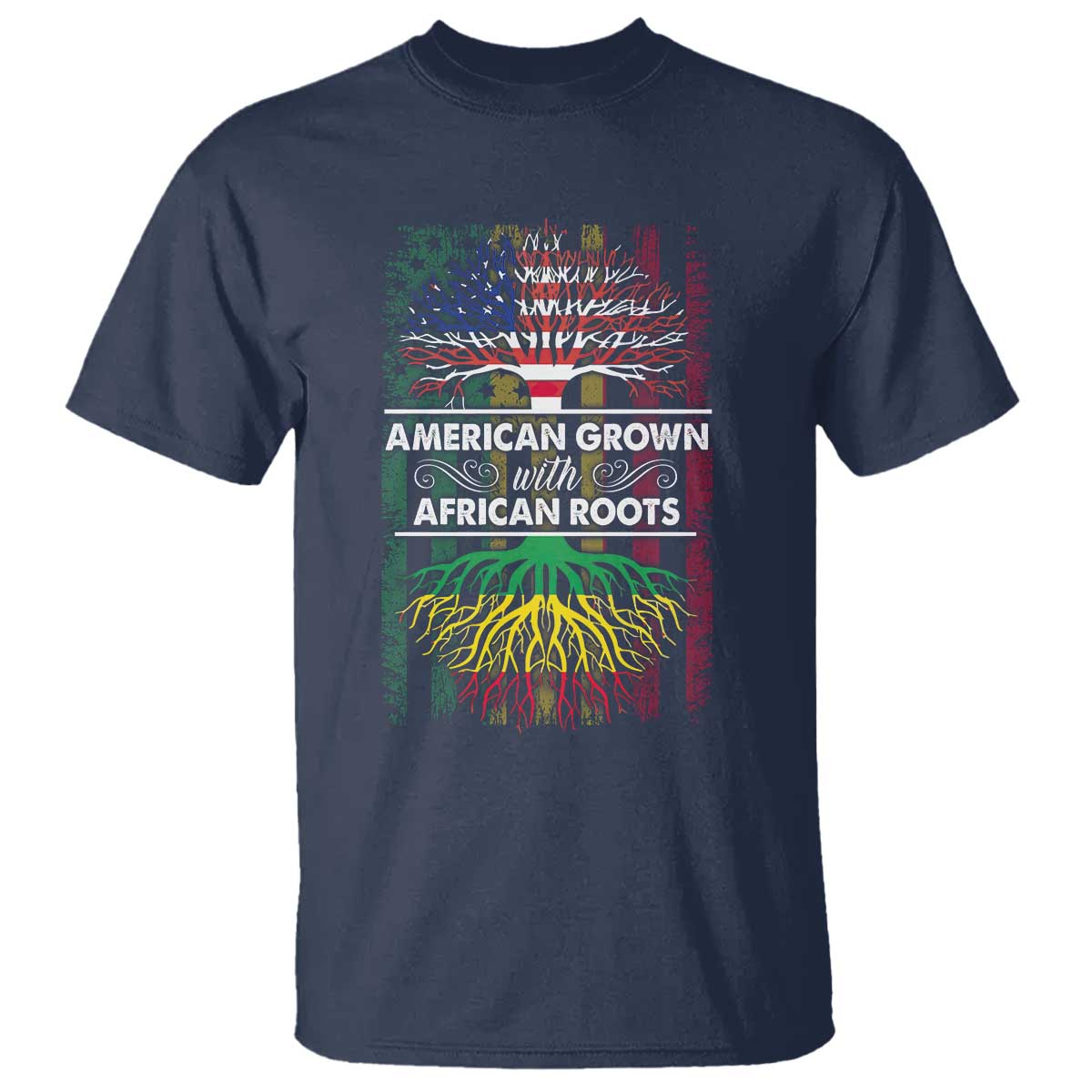 african-american-pride-t-shirt-american-grown-with-african-roots-african-american-flag-tree
