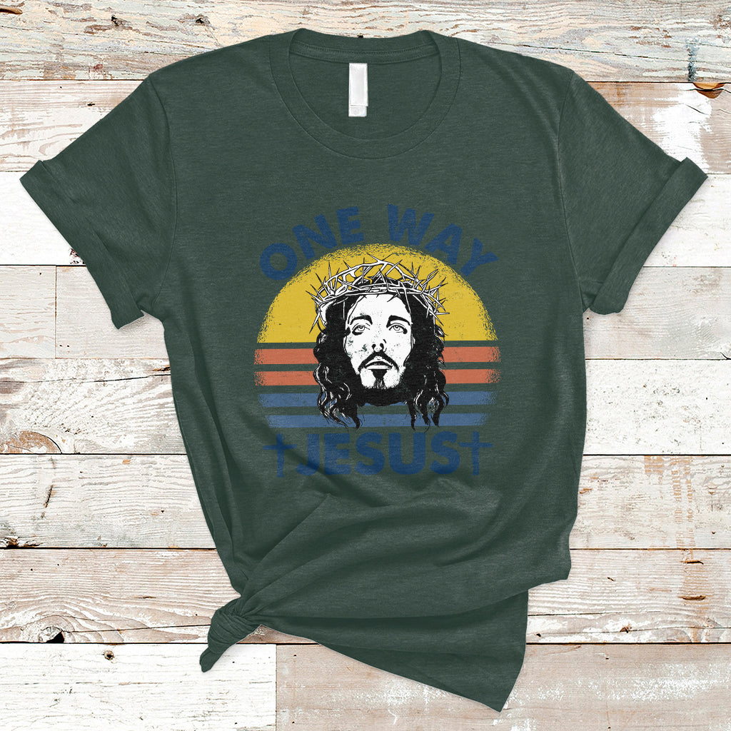 one-way-jesus-christian-relgion-vintage-t-shirt-funny-jesus-shirt-jesus-believer-religious-shirt-t-shirt-ts02