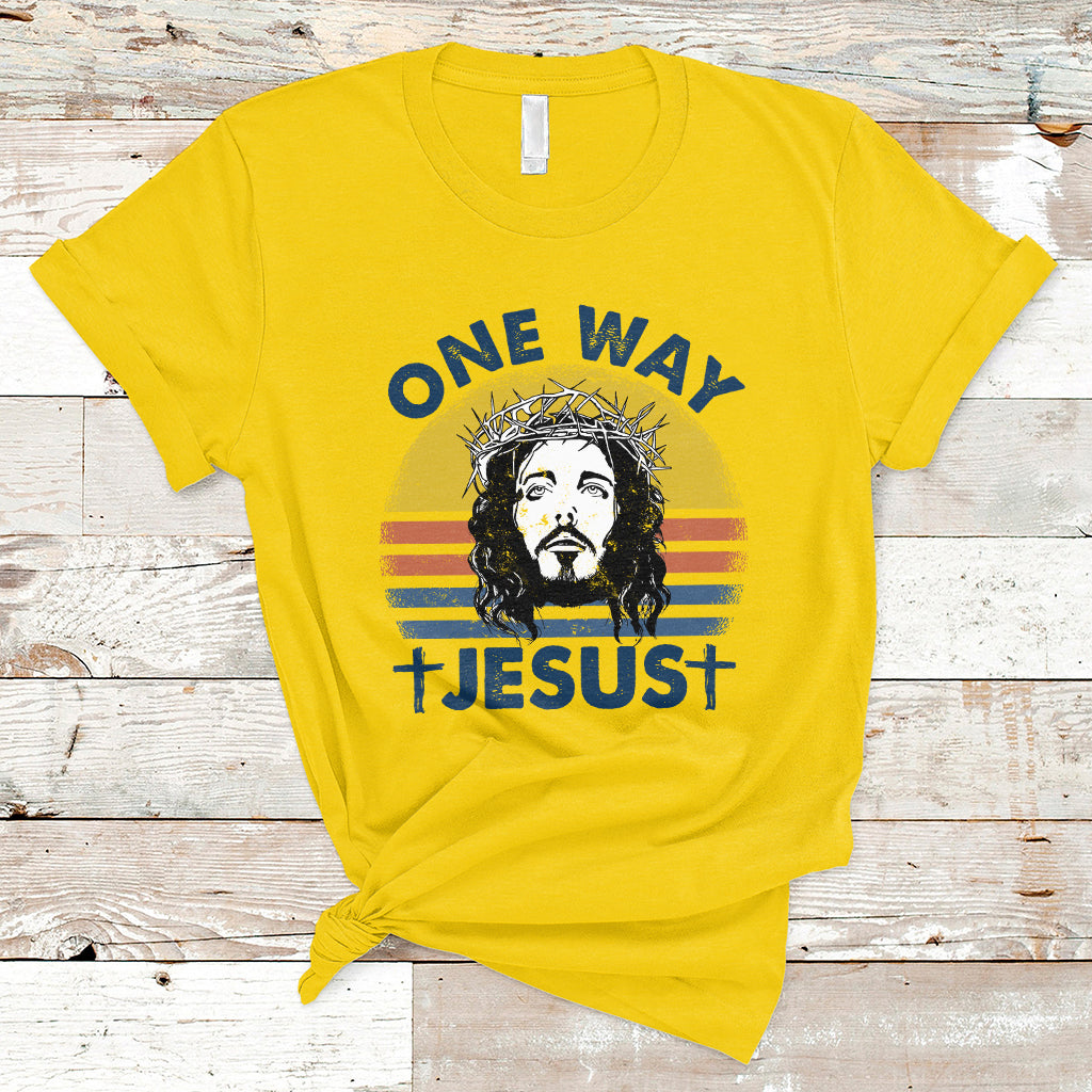 one-way-jesus-christian-relgion-vintage-t-shirt-funny-jesus-shirt-jesus-believer-religious-shirt-t-shirt-ts02