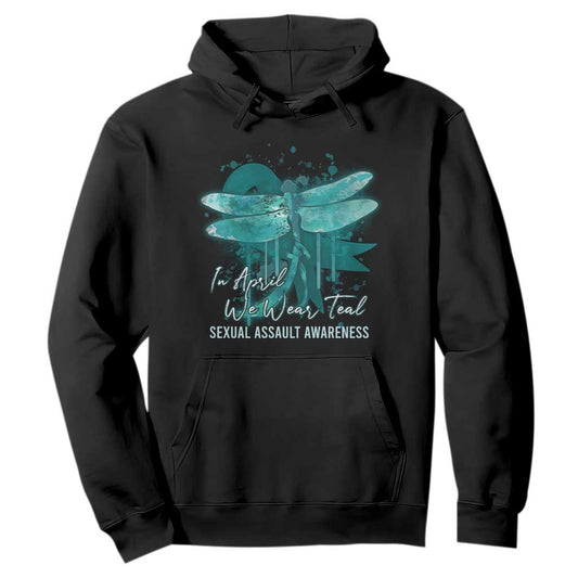 Sexual Assault Prevention Support Hoodie In April We Wear Teal Ribbon Butterfly