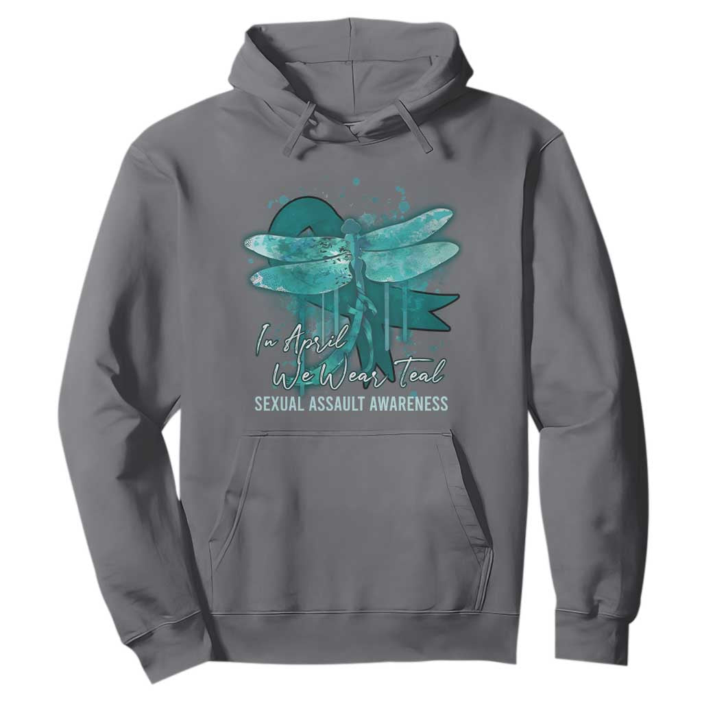Sexual Assault Prevention Support Hoodie In April We Wear Teal Ribbon Butterfly