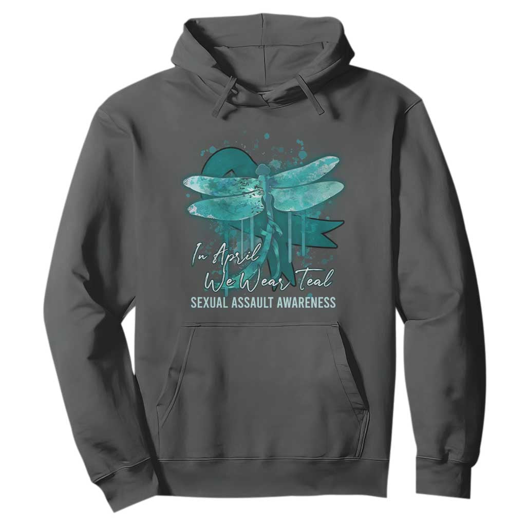 Sexual Assault Prevention Support Hoodie In April We Wear Teal Ribbon Butterfly