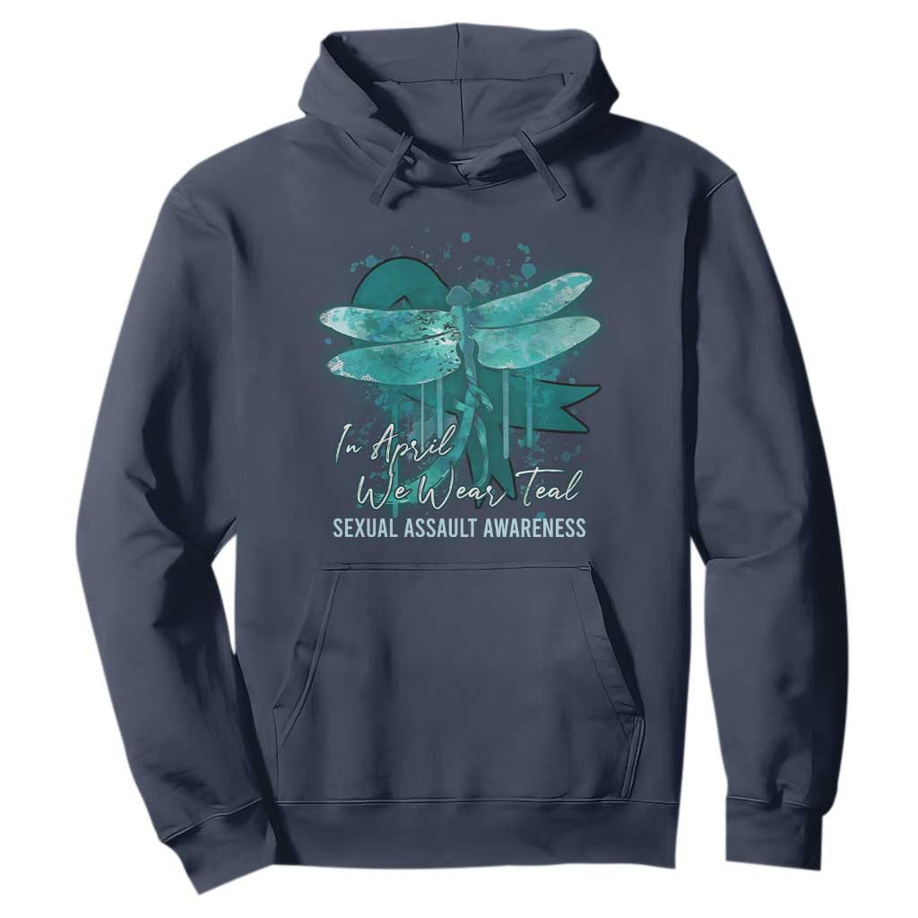 Sexual Assault Prevention Support Hoodie In April We Wear Teal Ribbon Butterfly