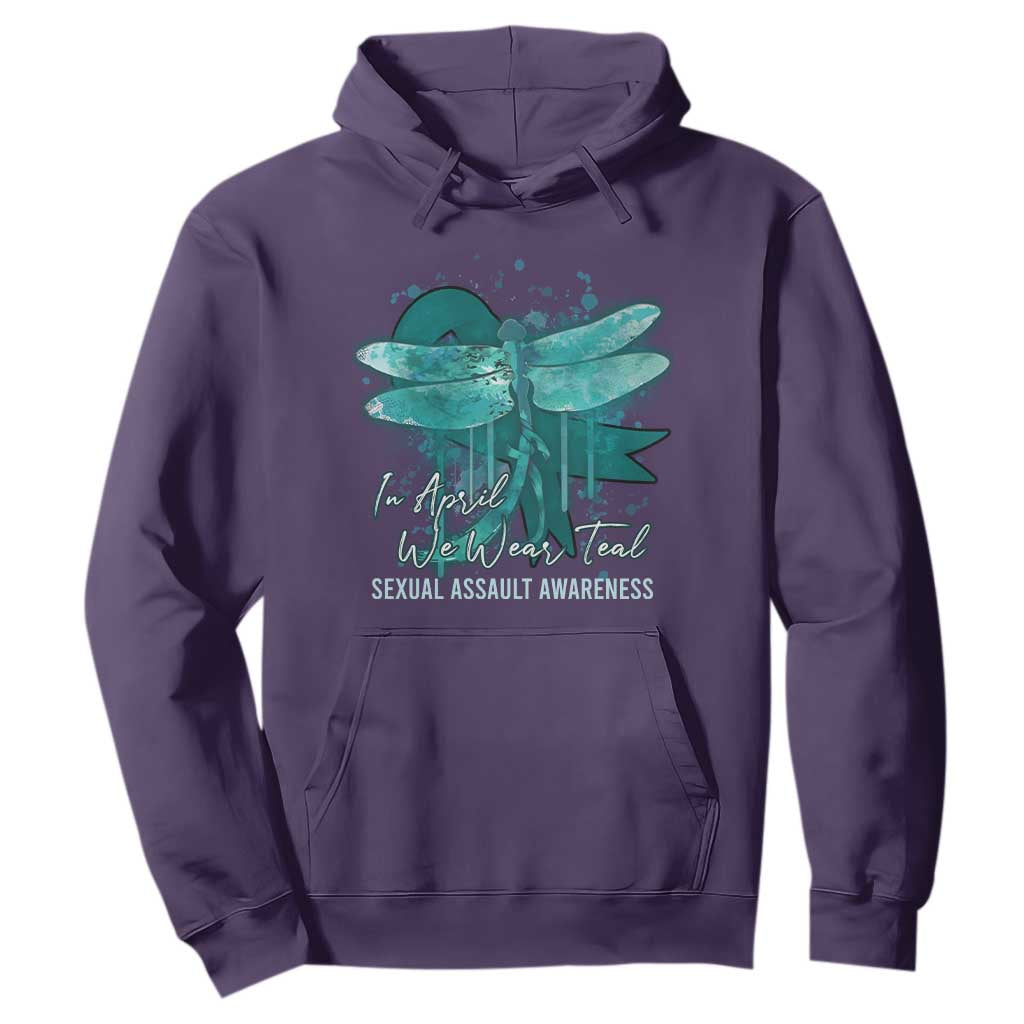 Sexual Assault Prevention Support Hoodie In April We Wear Teal Ribbon Butterfly