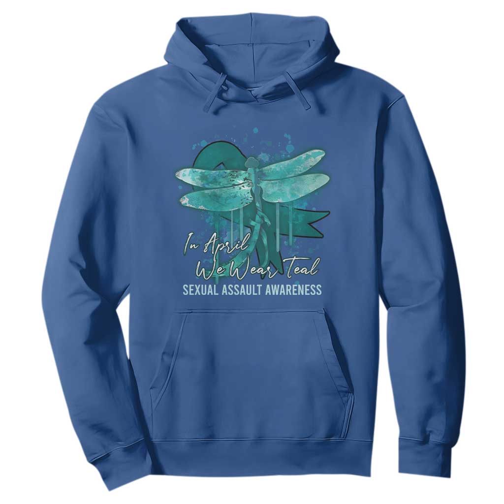 Sexual Assault Prevention Support Hoodie In April We Wear Teal Ribbon Butterfly