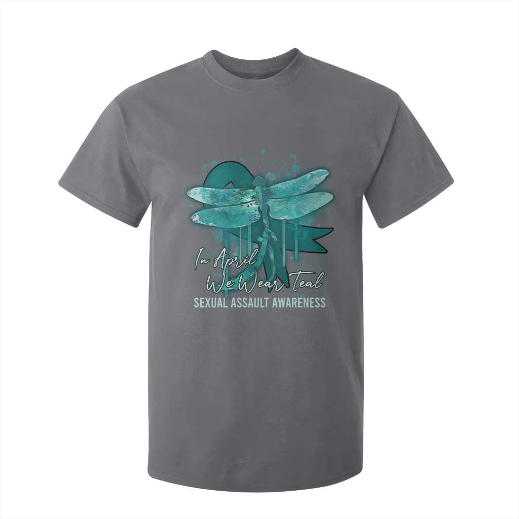 Sexual Assault Prevention Support T Shirt For Kid In April We Wear Teal Ribbon Butterfly