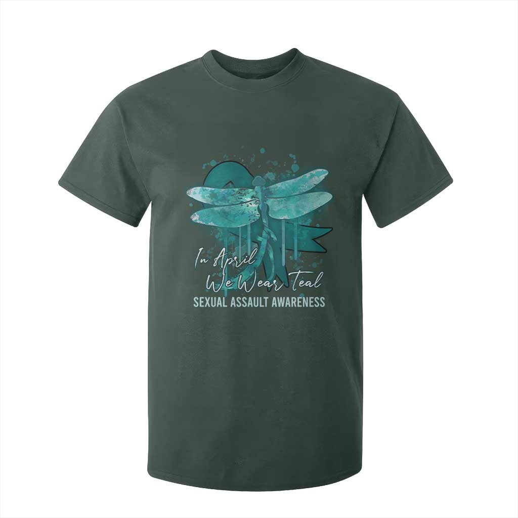 Sexual Assault Prevention Support T Shirt For Kid In April We Wear Teal Ribbon Butterfly
