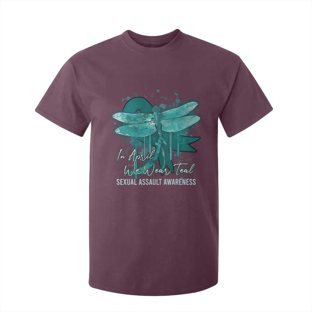 Sexual Assault Prevention Support T Shirt For Kid In April We Wear Teal Ribbon Butterfly