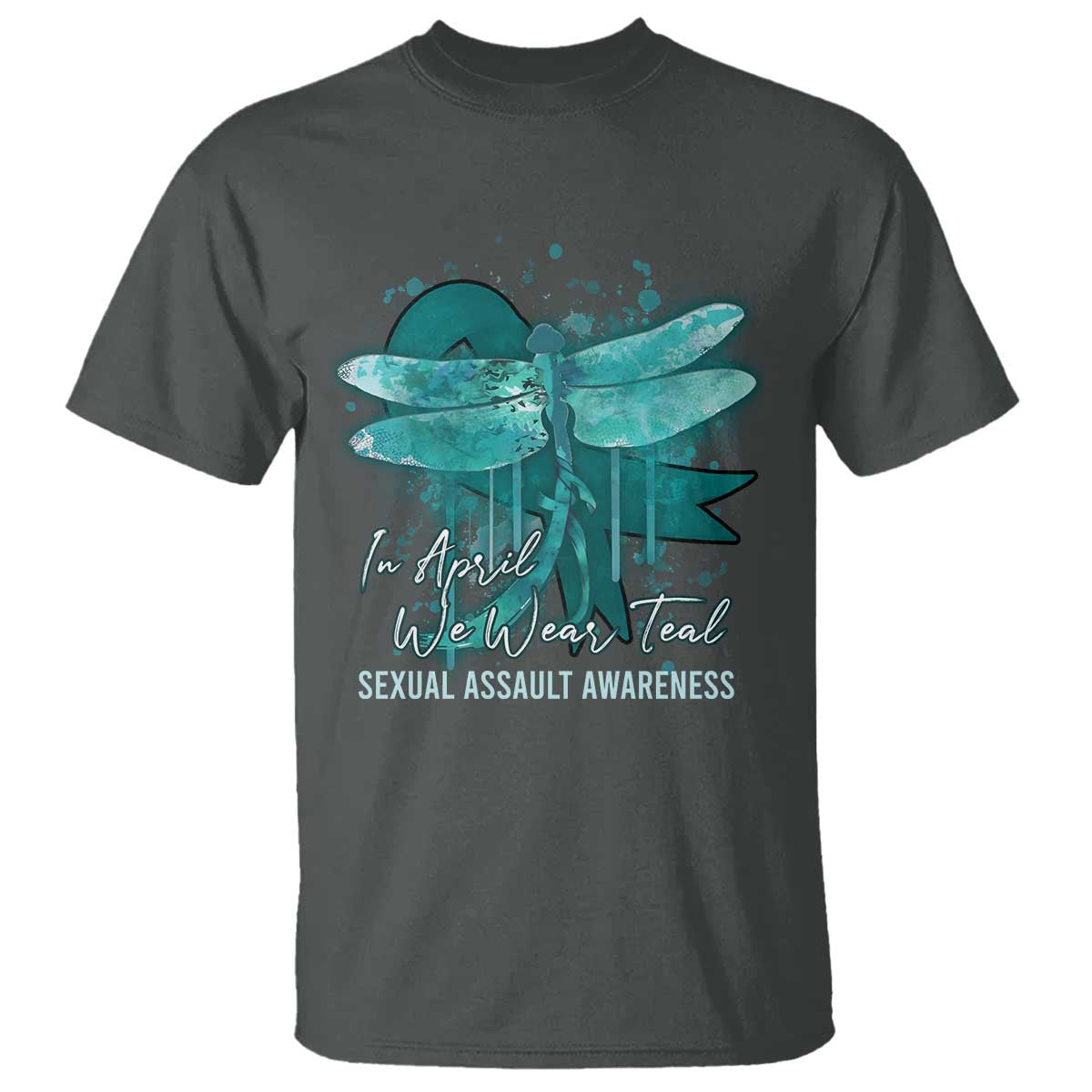 Sexual Assault Prevention Support T Shirt In April We Wear Teal Ribbon Butterfly