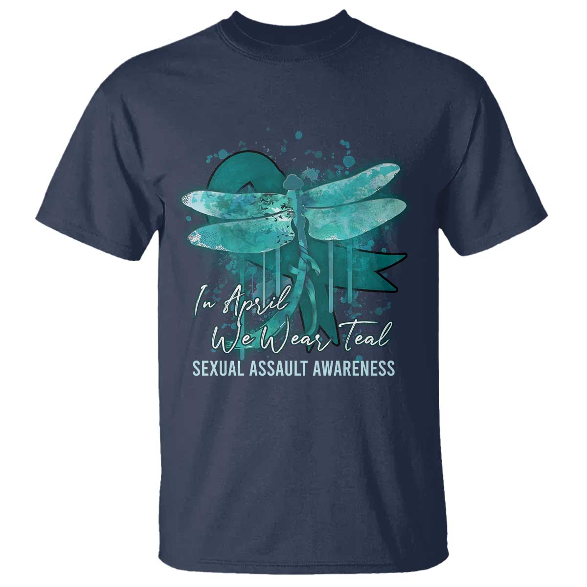 Sexual Assault Prevention Support T Shirt In April We Wear Teal Ribbon Butterfly