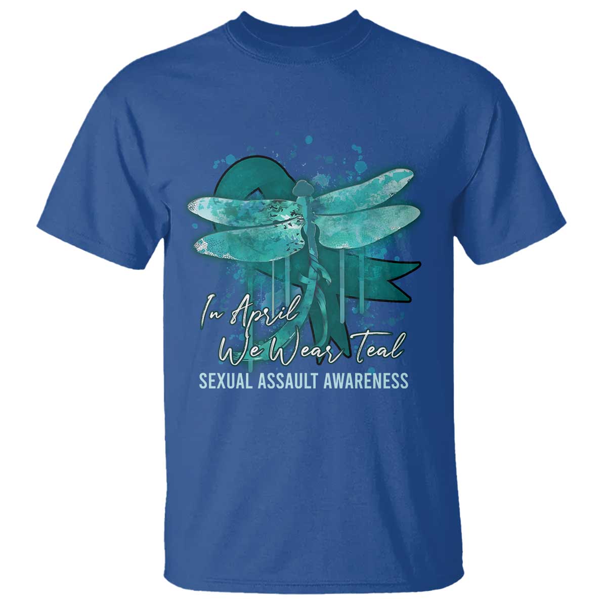 Sexual Assault Prevention Support T Shirt In April We Wear Teal Ribbon Butterfly