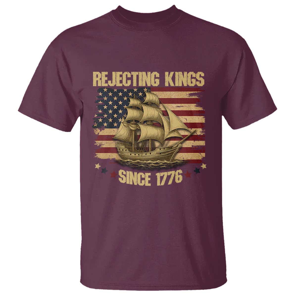 rejecting-kings-since-1776-t-shirt-historic-ship-sailboat-distressed-american-flag