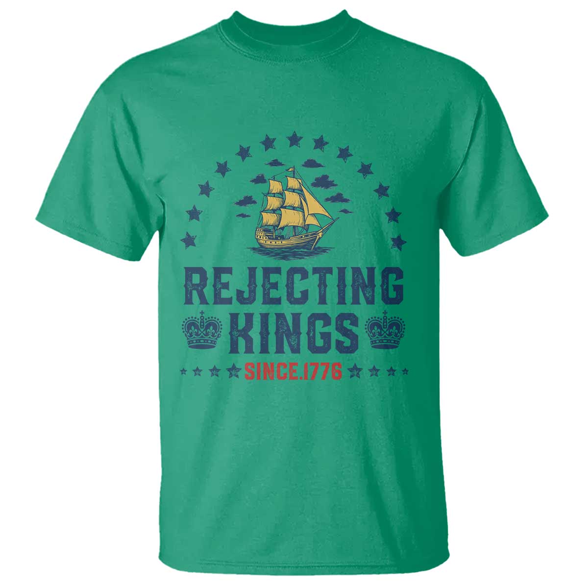 rejecting-kings-since-1776-t-shirt-vintage-patriotic-ship-no-king-in-america