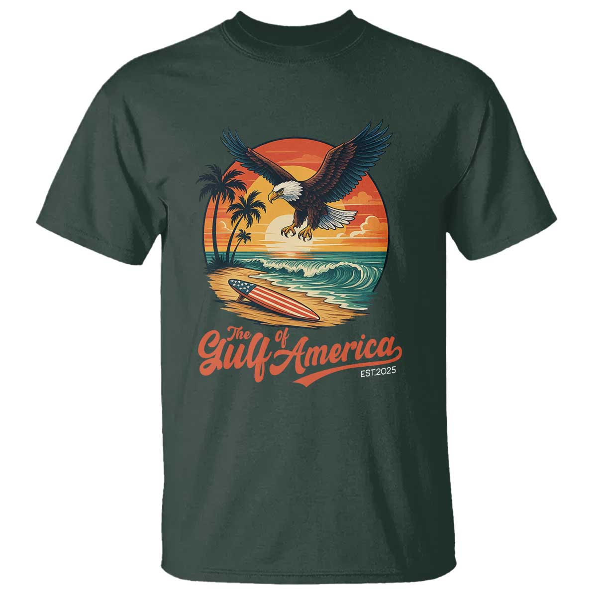 gulf-of-america-2025-bald-eagle-t-shirt-vintage-patriotic-beach-sunset-4th-of-july