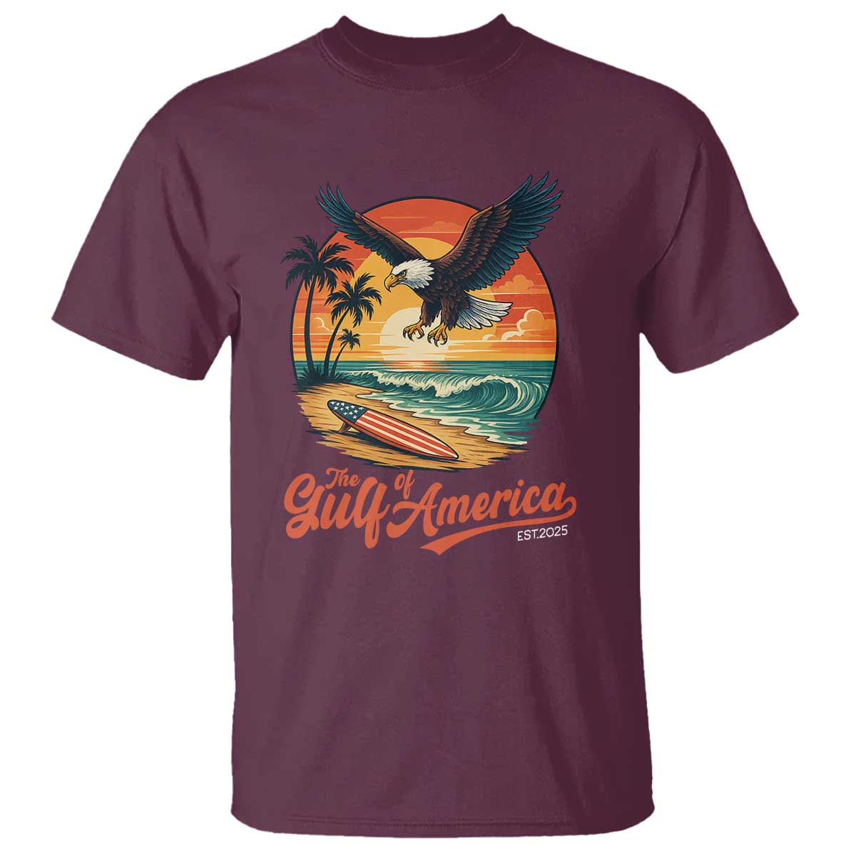 gulf-of-america-2025-bald-eagle-t-shirt-vintage-patriotic-beach-sunset-4th-of-july
