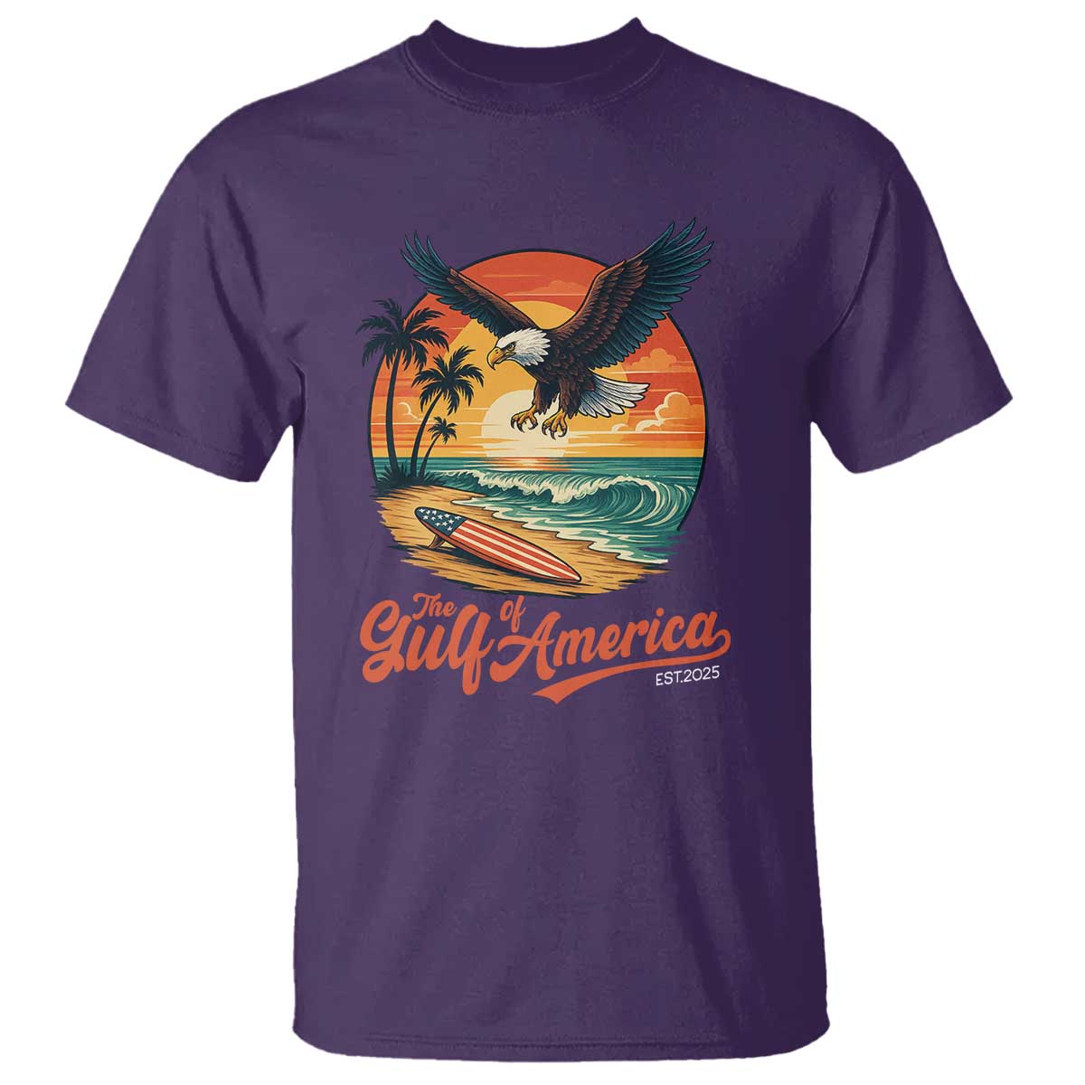 gulf-of-america-2025-bald-eagle-t-shirt-vintage-patriotic-beach-sunset-4th-of-july