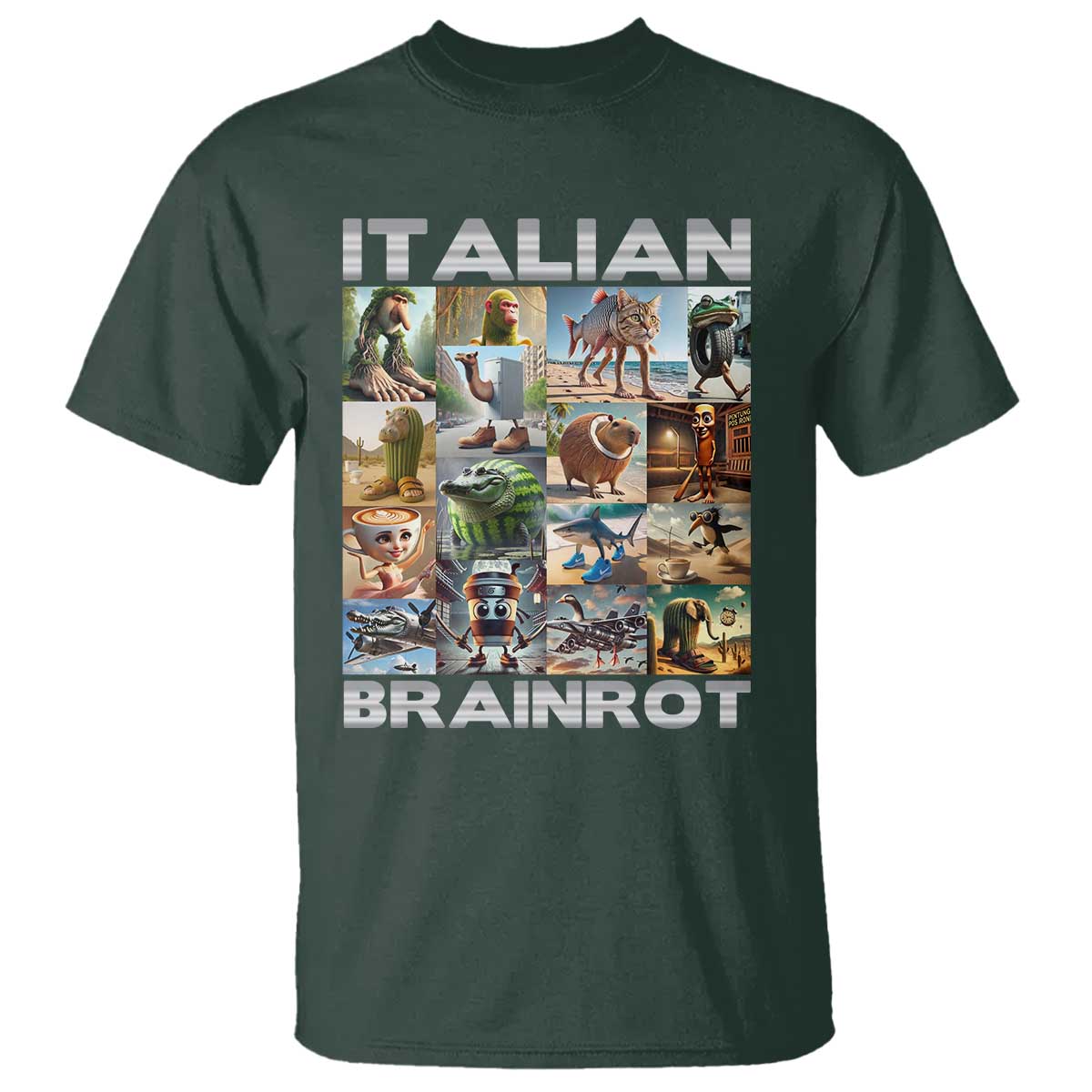 funny-italian-brainrot-meme-art-t-shirt-surreal-humor-pop-culture-collage